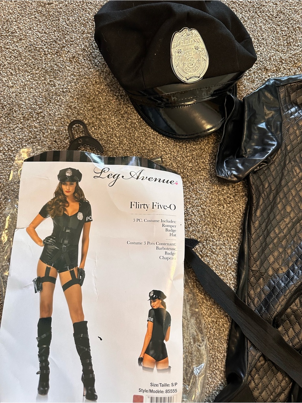 Leg Avenue Flirty Five-O Black Police-Inspired Bandeau Romper Set